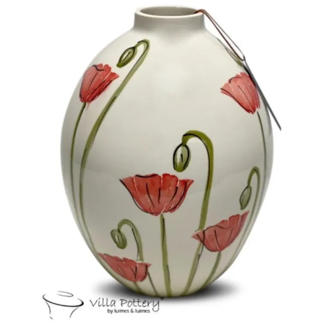 Villa Pottery Vaas - Villa Pottery - Decoratie - Woondecoratie - Keramiek - Poppy 2 Red Rood