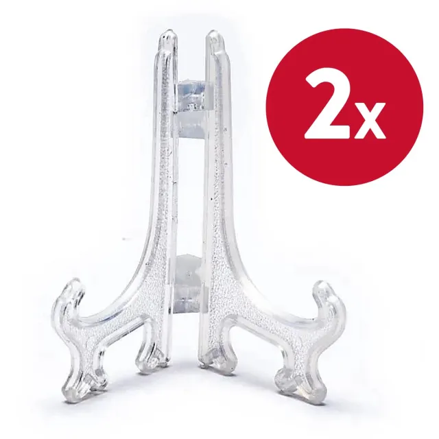 Phoenix Import Mani Bhadra Display standaard transparant - Agaat - Bord - 8cm - 2stuks