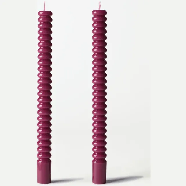 HEMA Dinerkaars ⌀2.2x25cm ribbel aubergine - 2 stuks (aubergine)
