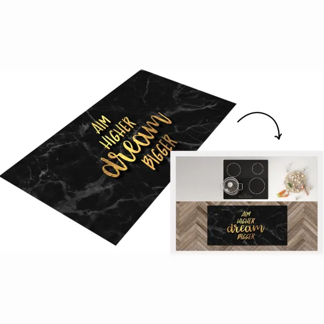 KitchenYeah Keukenloper - Loper keuken - Quotes - Dream - Goud - Marmer - Keukenloper vinyl Multicolor