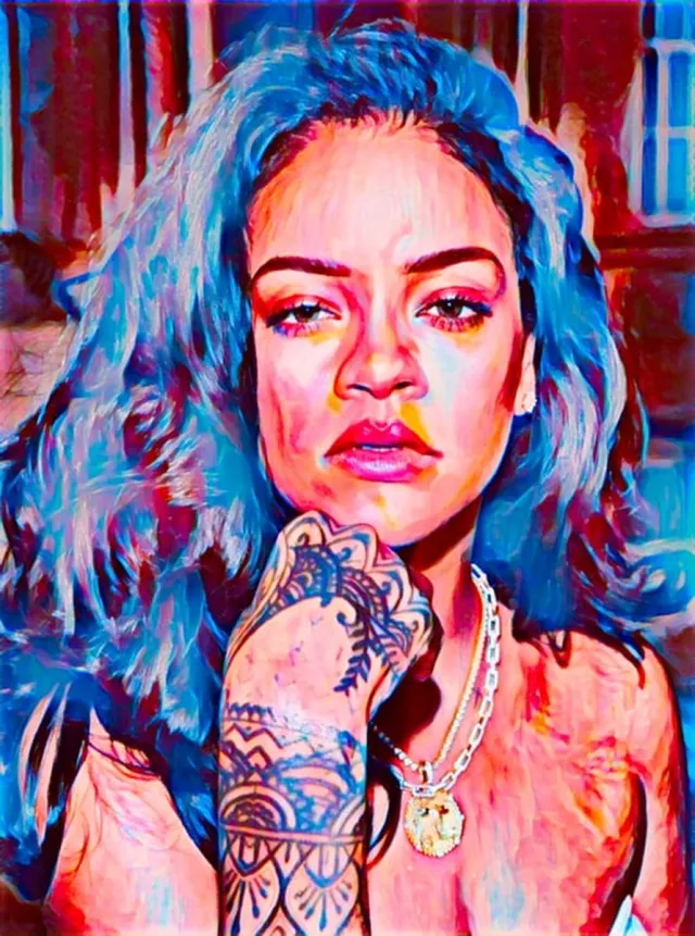 Passion For Art Rihanna 2 - Poster - 50 x 70 cm Blauw