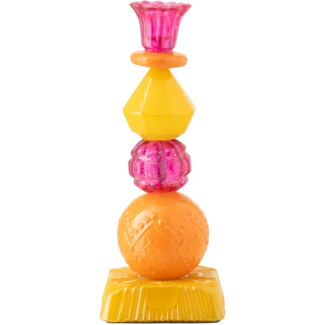 J-Line kaarshouder - glas - oranje/roze - small