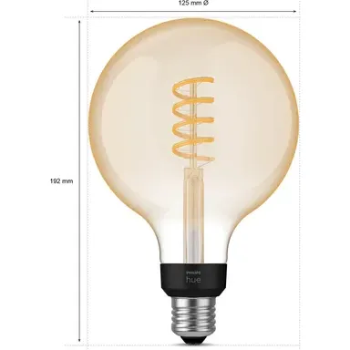 Philips Hue Ledfilamentlamp G125 E27 7w Wit