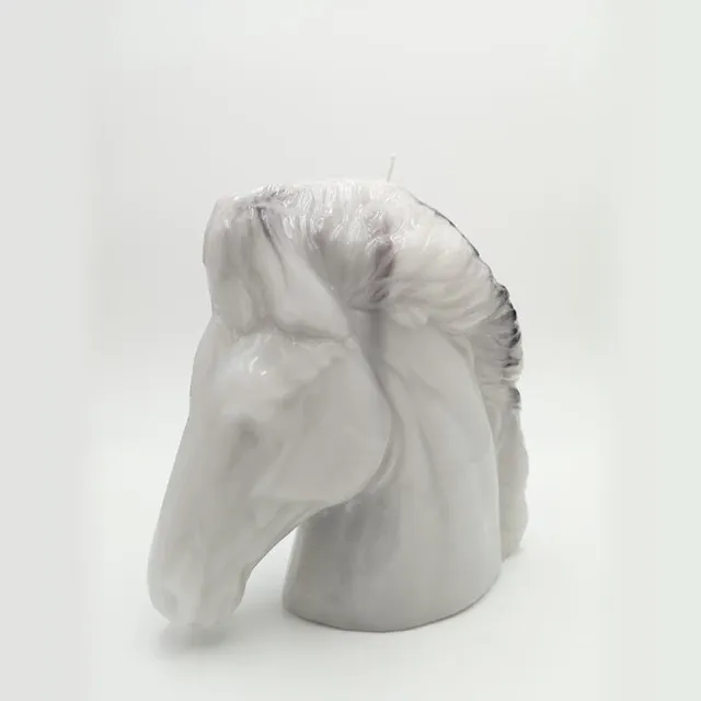 Van Licht Figuurkaars Paardenhoofd Kaars, Huisdecoratie, Interieur wit/marmer