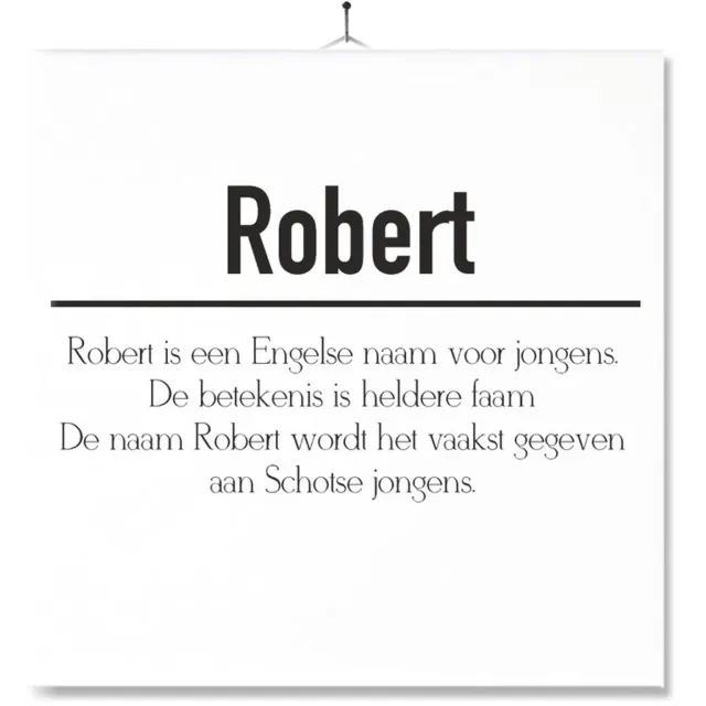 MC Living Tegel Met Opdruk | Betekenis | Kado | Cadeau | Met Naam - Robert Multi-Color