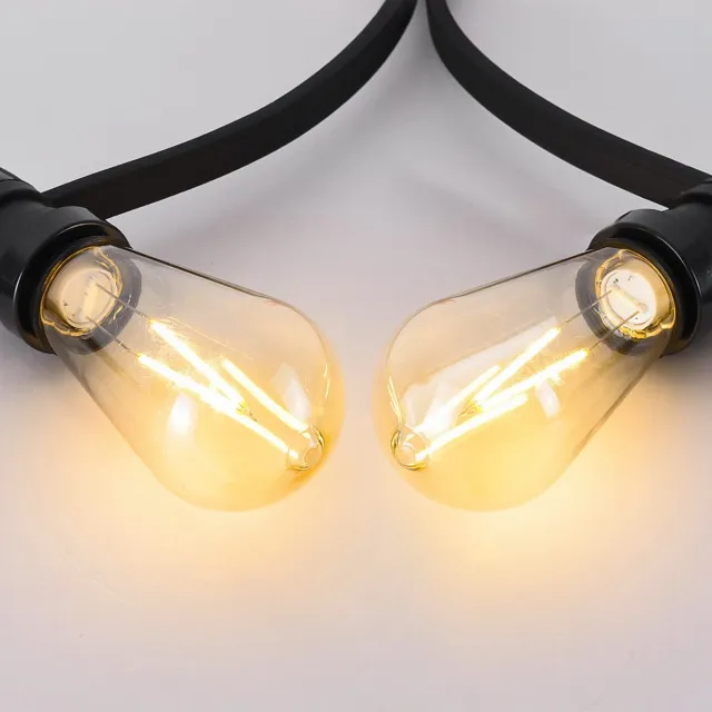 LumenXL lichtsnoer voor buiten 20 meter 30 fittingen - 2,5 watt 2200K LED filament lampen - IP44 dimmer