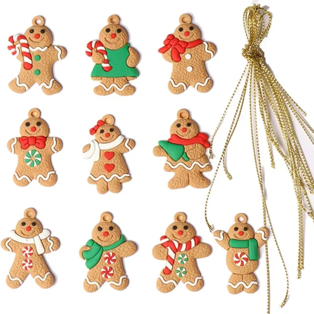 Winkrs Kleine Koekemannetjes - 10 Kersthangers voor Kerstdecoratie - Kleine Peperkoek Mannetjes - 39MM Kleine Koekemannejtes 10x