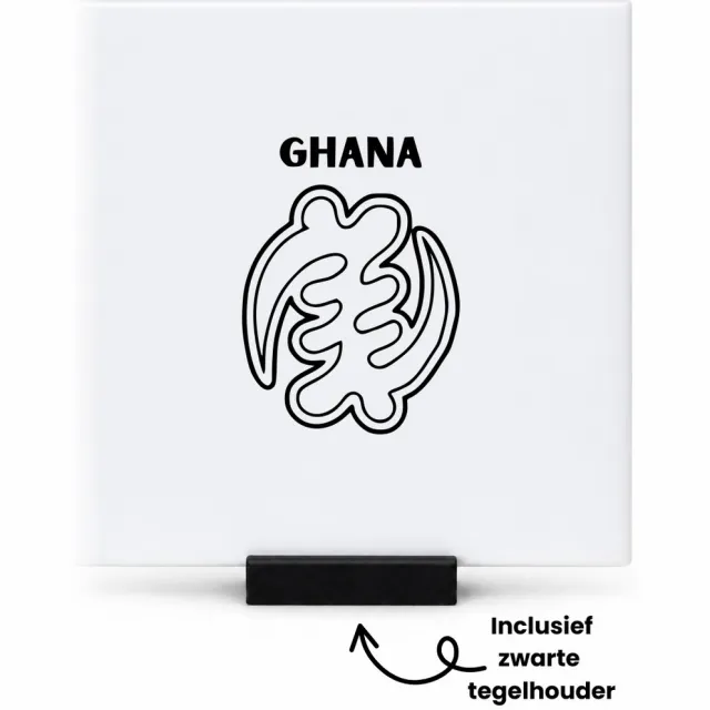 Hacebo Ghana tegeltje met tegelhouder - Piloot - Toeristen - tegeltjes met tekst - Ghana cadeau - beste land - Leuk cadeau voor je Vriend om te geven - spreuktegels - 10.8x10.8 CM wit