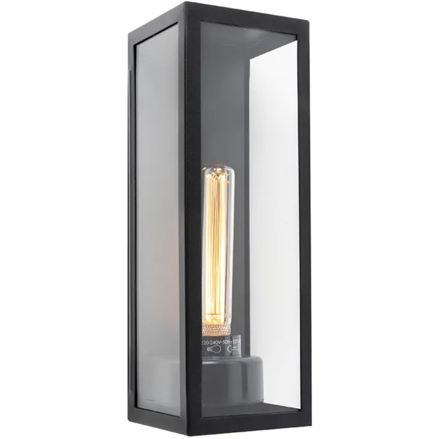 QAZQA rotterdam - Moderne Wandlamp voor buiten - 1 lichts - L 122 mm - Zwart - Buitenverlichting