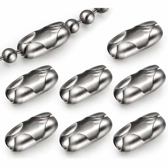 FSW-Products 10x Gordijn Kettingverbinders – Staal – Kettingverbinder voor Rolgordijnen – Zilver – Sterke Verbinding voor Gordijnketting