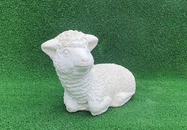 Tuindecoratie Ritzen Tuinbeeld Schaap (Wit/gepattineerd)- Hoogwaardige kwaliteit- Perfect voor binnen en buiten Wit / Gepattineerd