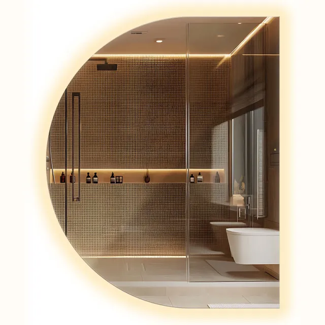 Coloray LED Spiegel met Zacht Afgeronde Contour – Wandspiegel met Verlichting – Moderne LED Badkamerspiegel voor Slaapkamer en Badkamer – 70x90 cm – Warmwit 3000K