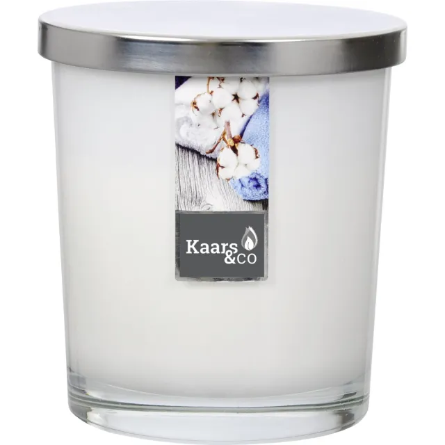 Kaars & Co Geurkaars large – soft cotton wit