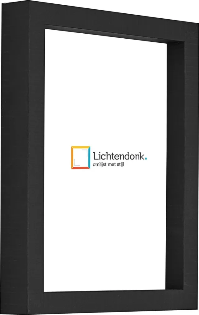 Lichtendonk Fotolijst - Strak Zwart - 3 cm hoog profiel - Fotomaat 18x32 - Ontspiegeld ACRYLITE® - Art.nr. 10106421818323