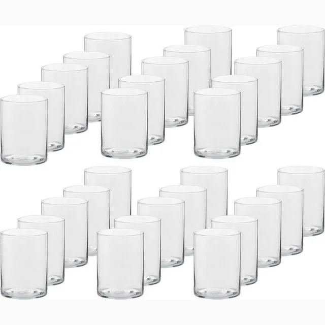 Trend Candles Theelichthouder - 30x - transparant - glas - hoog model - 5,5 x 6,5 cm - Glazen kaarsenhouders - Woondecoraties