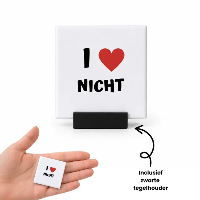 Hacebo I love nicht tegeltje met tegelhouder - Nicht - de liefste nicht - tegeltjes met tekst - verjaardag - cadeautje voor nicht - nicht artikelen - kado - geschenk - spreuktegels - 4.8x4.8 CM Wit