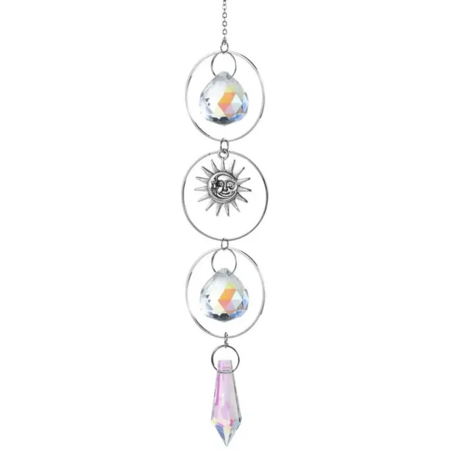 Savvy the label Raamkristal - zilveren raamkristal - zonnehanger - dromenvanger - dreamcatcher - crystal Moon Suncatcher - Transparant - Kristal Zonvanger - Goudkleur - Raam Decoratie - Maan zonnevanger - Kristallen - Zonnevanger - Raamdecoratie Silver Shine