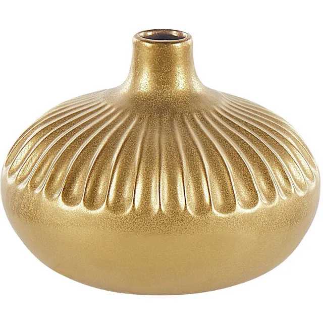 Beliani CERCEI - Decoratieve vaas - Goud - Keramiek