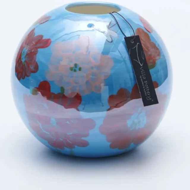 Irishflowers Vaas - Villa Pottery - Decoratie - Woondecoratie - Porselein - Waterdicht - Magic Ball B Blauw