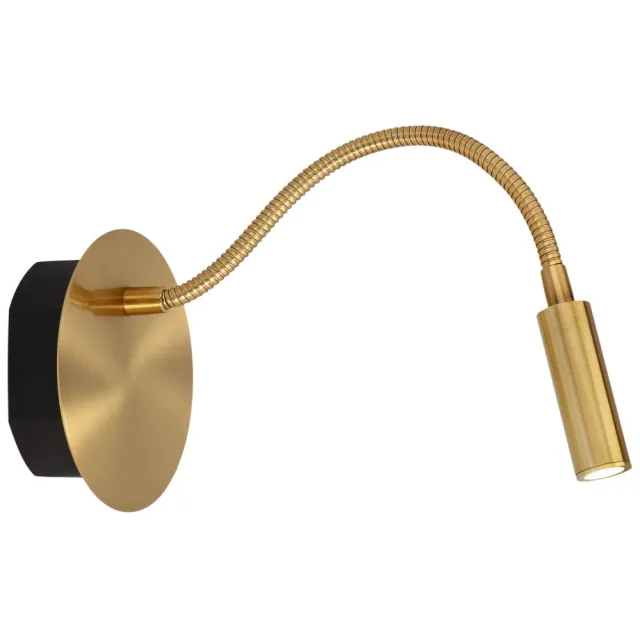 Lucide JOLIJN - Oplaadbare Bedlamp / Wandlamp - Accu/Batterij - Ø 11 cm - LED Mat Goud / Messing
