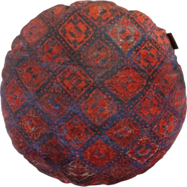 SusaStyle OUTLET - Sierkussen Farah – Ø40 cm – Zijdezacht – Anti-allergisch – Afneembare hoes Donkerblauw, zwart, verschillende roodtinten, crème