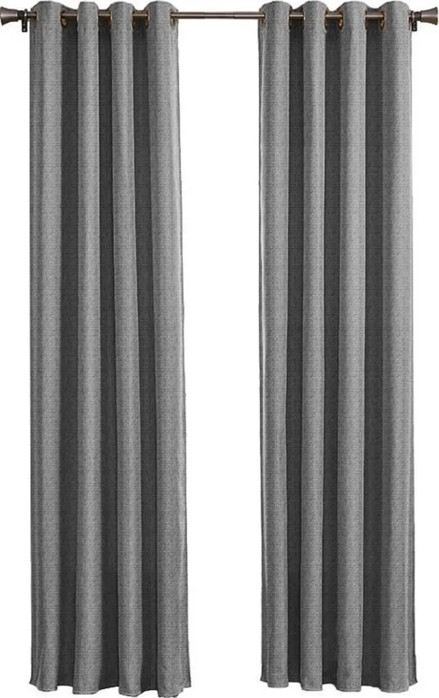 Larson Luxe geweven blackout gordijn - met ringen - 1.5m x 2.5m - Lichtgrijs