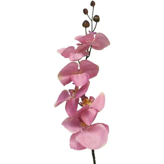 Bellatio Design Kunstbloem Orchidee Milan - roze - 78 cm - losse steel - kunst zijdebloemen - Phalaenopsis