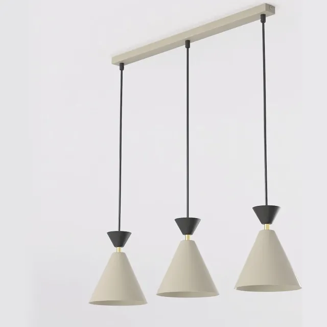 Emibig KLEVER 3 MOKKA BLACK - Moderne hanglamp voor sfeervolle verlichting Zwartachtig, Beige