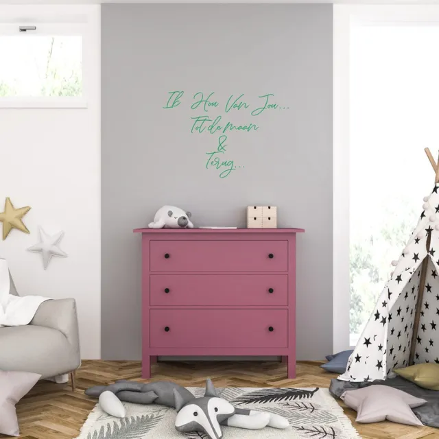 MC Living Muursticker - Ik Hou Van Jou Tot De Maan En Terug - 58 x 84 - Groen