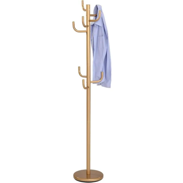 Br@ndless Kapstok Staand - Garderoberek - Kledingrek Haken- Industrieel - 30x174x30 - Goud