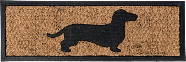 Homescapes deurmat hond, rubber & kokosvezel, 75cm x 25cm bruin zwart