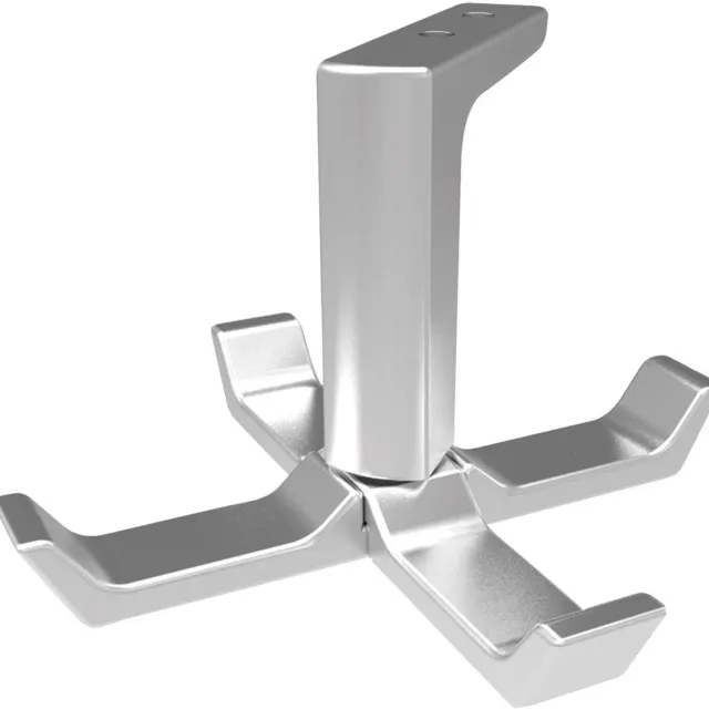 Starx Jashaak Plafondbevestiging - Draaibare Jashaak voor Montage aan het Plafond - Gemaakt van Aluminium - Kleur Aluminium - Afmetingen 80 x 78 x 60 mm - Gewicht 47 Gram - Inclusief 1 Stuk Zilver