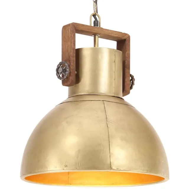 vidaXL Hanglamp industrieel rond 25 W E27 40 cm messingkleurig Meerkleurig