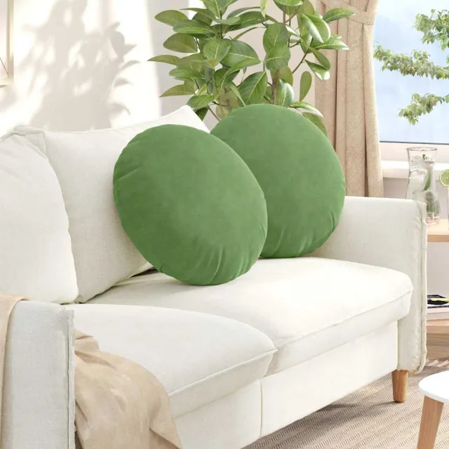 vidaXL Zitkussens 2 st Fluweel Lichtgroen Dia. 50 x 19 cm