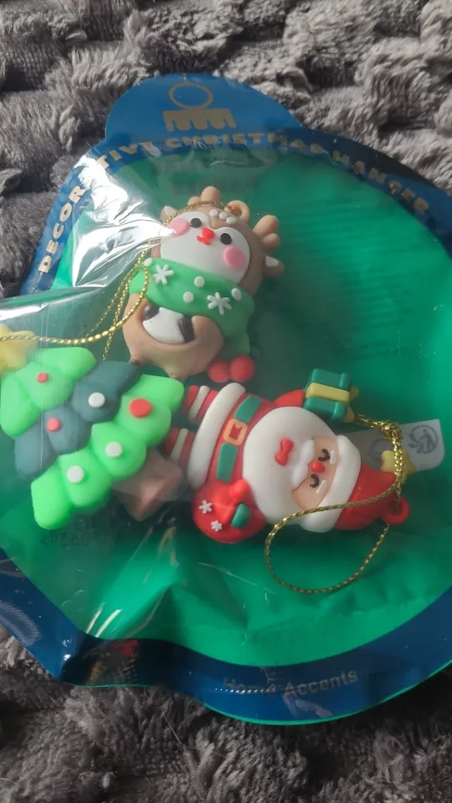 Home Accents Decoratieve kerstboom kerst hangers. 3 stuks / 3D kerstboomversiering mix