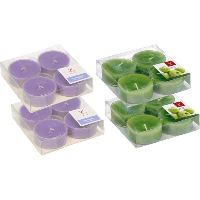 Trend Candles 16x max-size geurkaarsen theelichtjes lavendel en appel 8 branduren