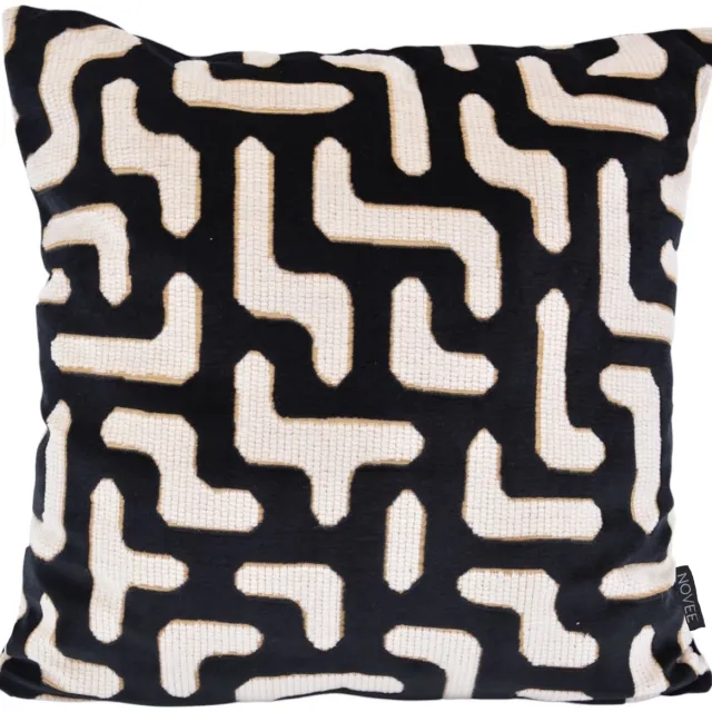 NOVÉE Elegance Zwart Kussenhoes | 45 x 45 cm | Velvet/Polyester