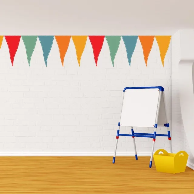 Walplus Muursticker - Feestvlaggen - Multicolor