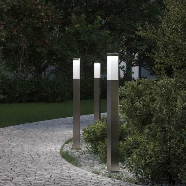 vidaXL Bolderverlichting 3 stuks 80 cm RVS IP44 Zilver
