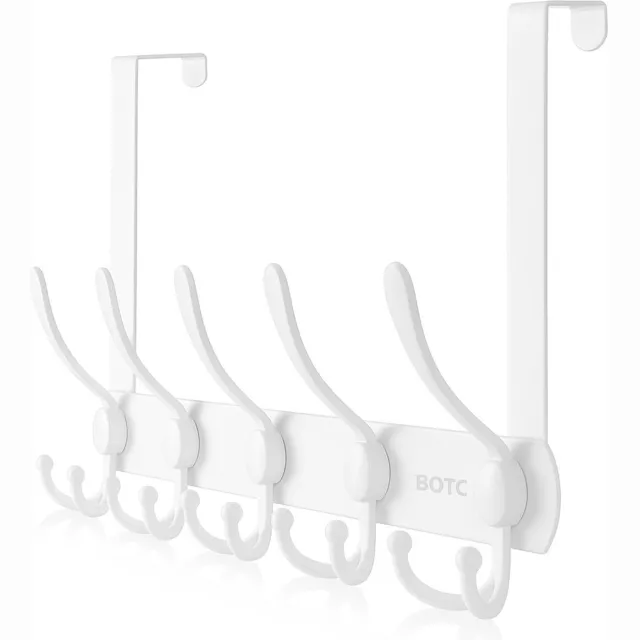 BOTC Deurkapstok RVS - 15 haaks - Wandkapstok - Deurhaak - Deurhanger - Deur kapstok hangend - Ophanghaak - Wit