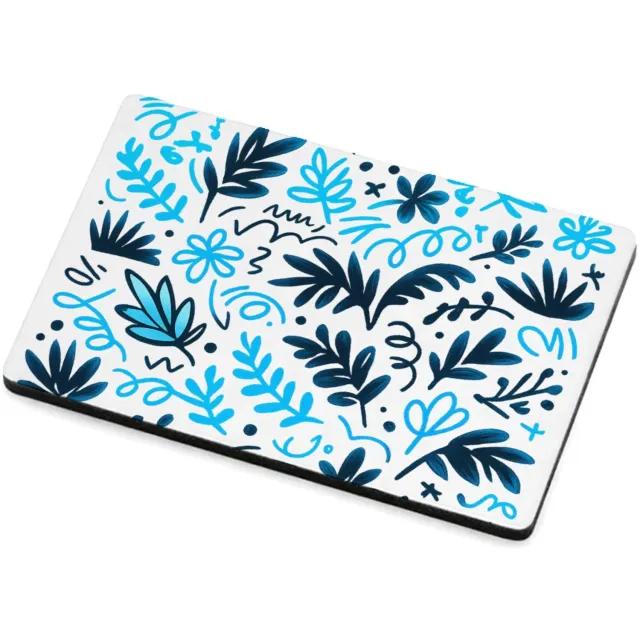 Mr Cadeautjes MDF magnetische fotolijst 7,5 x 5 - design Neonlijn-patroon met botanische vormen op zwart | cadeau Wit