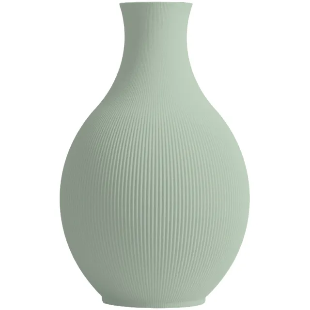 Layvo LYRIC Vaas - Salie - D16 x H25 cm - droogbloemen vaas - gerecycled plastic