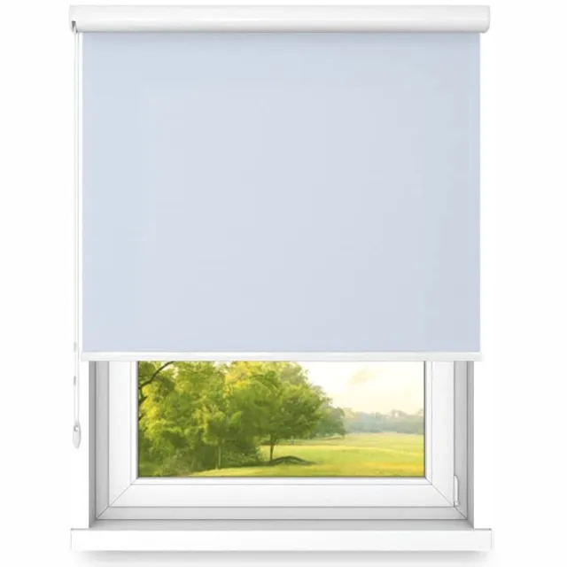 Fart Produkt time4blinds Vrijhangend Rolgordijn in Aluminium Cassette – Keukenzonwering voor Ramen – Slaapkamerjaloezieën voor Ramen – Rolluiken voor Ramen voor Binnen – 1700x1400mm – Grijs Blauw – Linkszijdig Grijsblauw - Links
