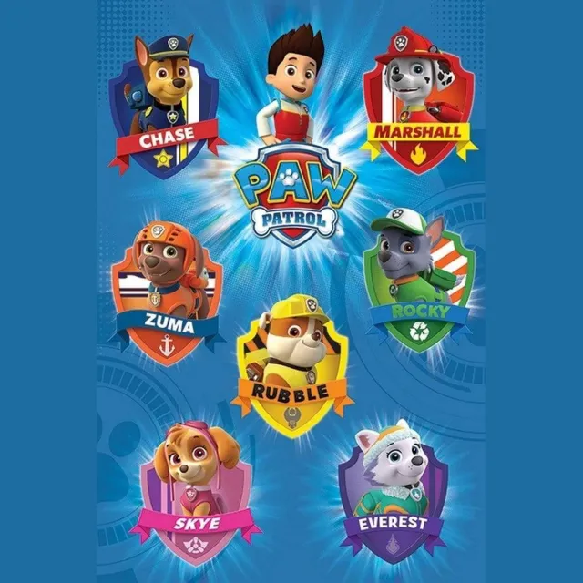 PAW Patrol Pyramid Poster - Paw Patrol Crests - 91.5 X 61 Cm - Multicolor Multi color