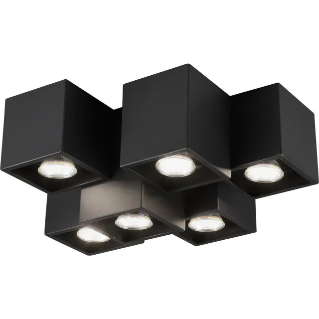 Trio FERNANDO - Plafondlamp - Zwart mat - excl. 6x GU10 4,5W