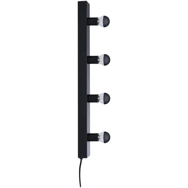 Paulmann Set LED-spiegellamp Regula II Inclusief fluorescentielampen 4-vlammig E14 2700K 4x250lm 230V 4x2,5W dimbaar Zwart, Kopspiegel zwart mat