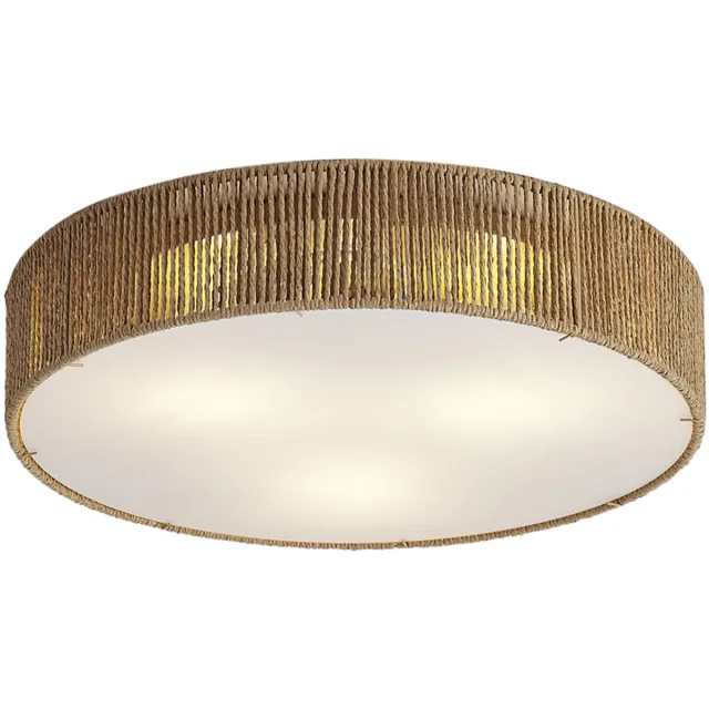 QAZQA luz - Japandi Plafondlamp - 3 lichts - Ø 46 cm - Naturel - Woonkamer | Slaapkamer