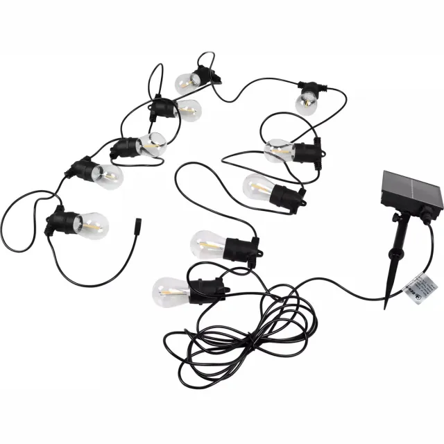Benson Solar LED lichtsnoer - 8 meter - Warm wit - 10 lampen - Waterbestendig IP44