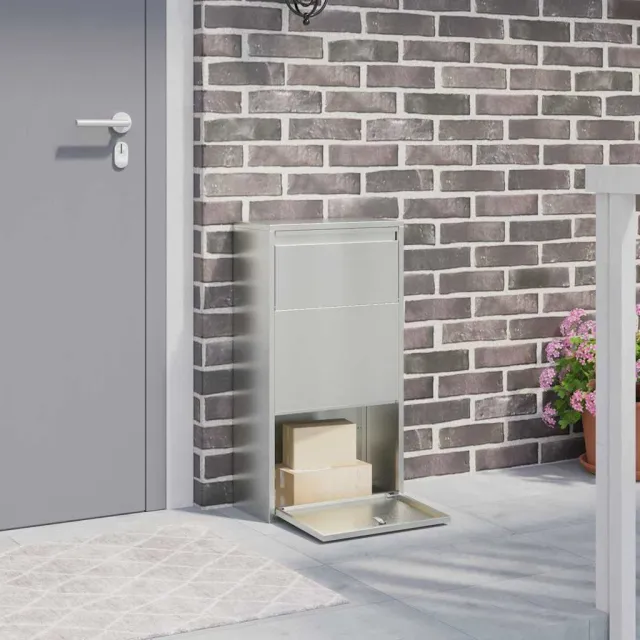 vidaXL Pakket inwerp box Zilver 44 x 22 x 82 cm Gegalvaniseerd staal Chroom
