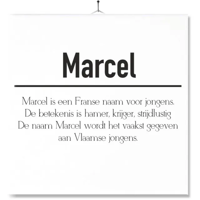 MC Living Tegel Met Opdruk | Betekenis | Kado | Cadeau | Met Naam - Marcel Multi-Color